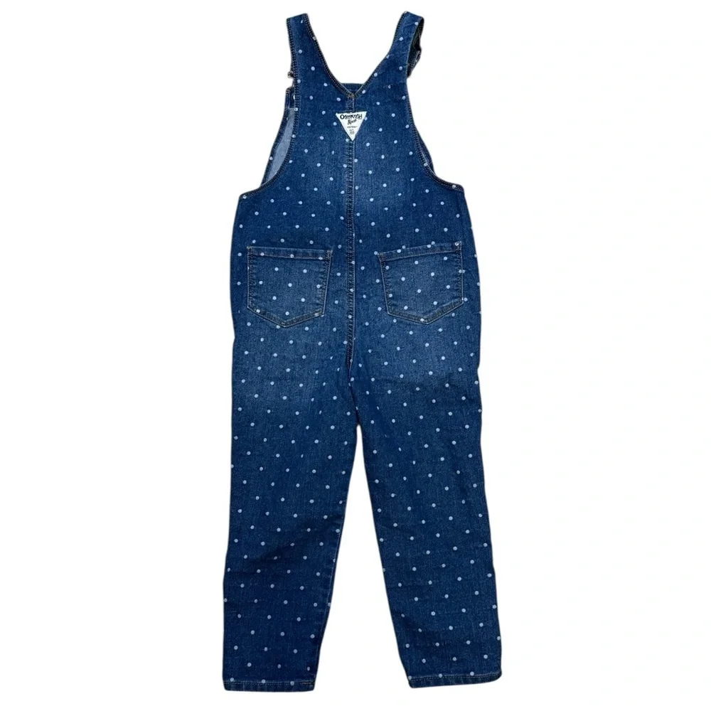 Vintage Oshkosh B'gosh Overalls Vestbak Denim Jeans Polka Dot Size 5T Boys Girls